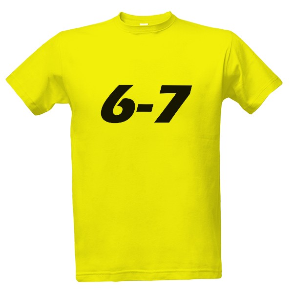 Tričko s potiskem 6-7 černá six seven, 67