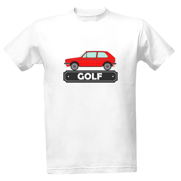Tričko s potiskem Golf 1 červený