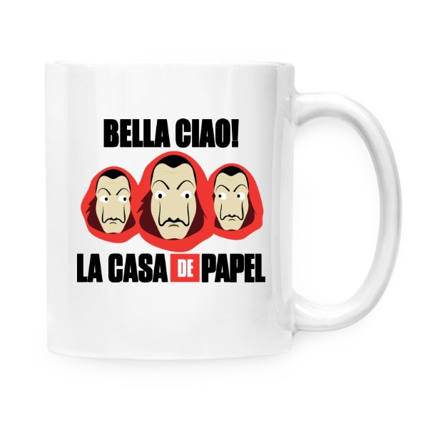 Hrnek malý bílý s potiskem Hrnek Bella Ciao - La Casa de Papel