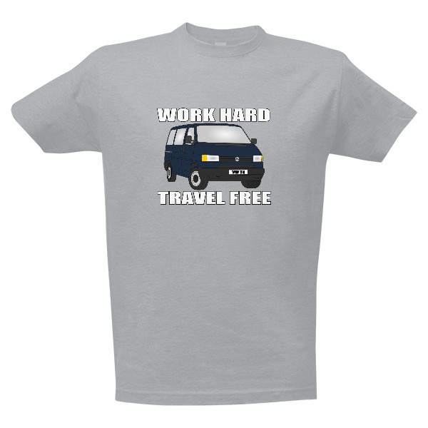 Tričko s potiskem T4 Work hard tmavě modrý